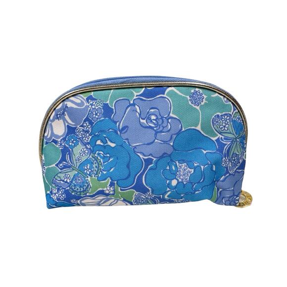 LILLY PULITZER For Estee Lauder -BLUE -Cosmetic -Makeup -Bag  Clean! - Picture 2 of 4
